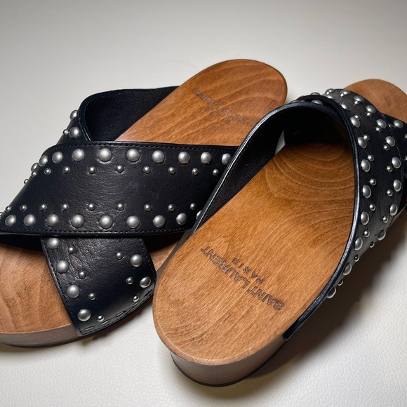 SAINT LAURENT GLOG SLIDES/ SANDALS - AUTHENTIC - Picture 3 of 7